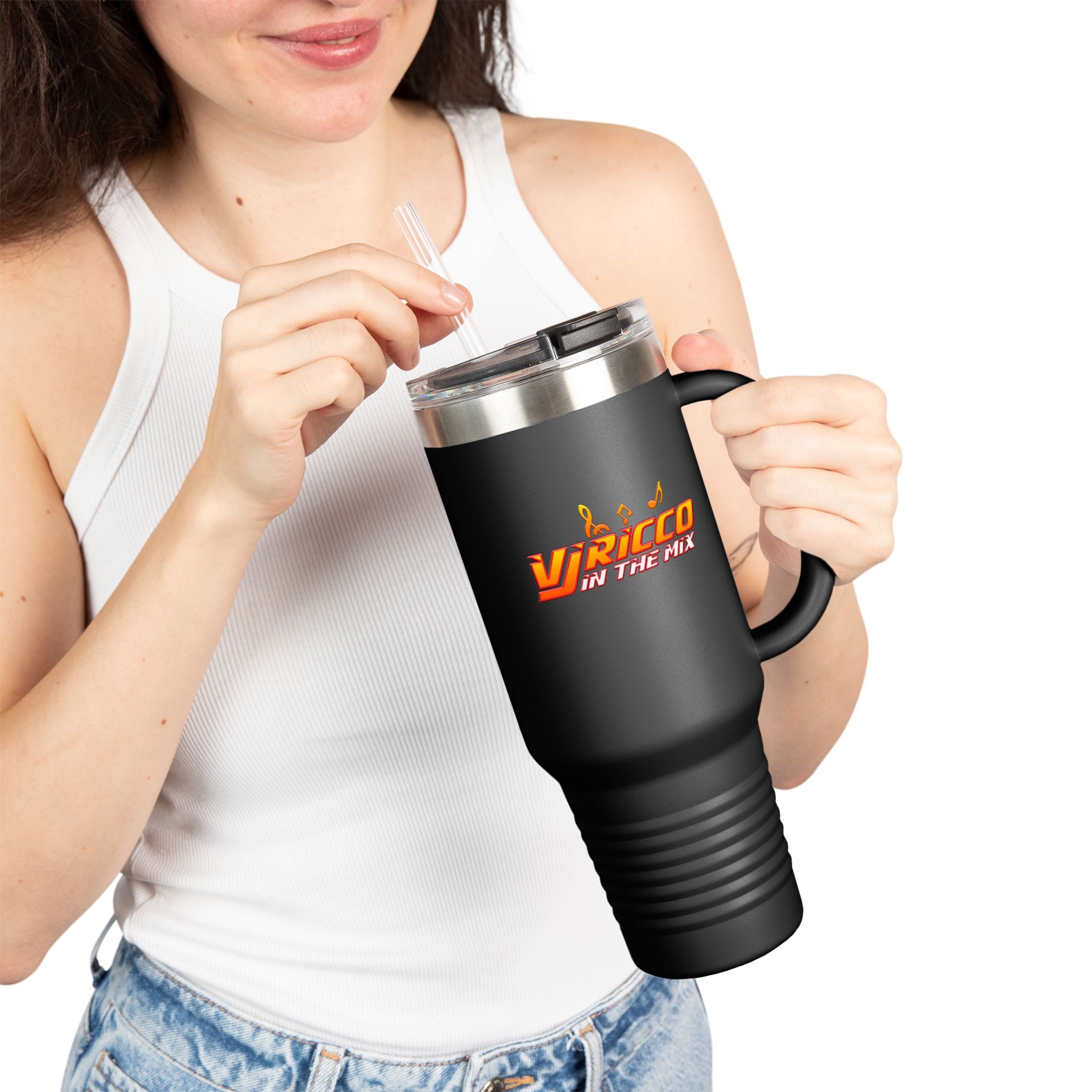 "VJ Ricco"🎤 Insulated Travel Mug - 40oz | Perfect for Music Lovers & On-the-Go Refreshments